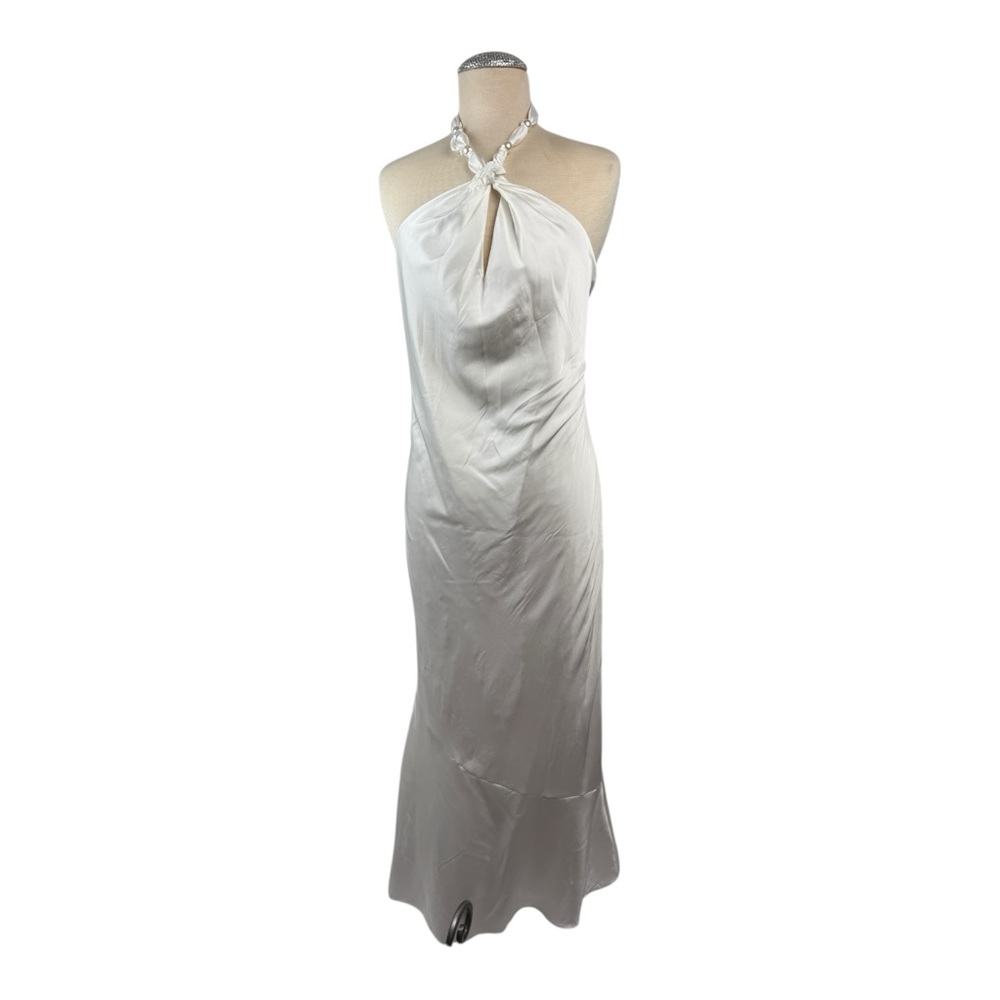 GENERATION LOVE BEA HALTER MAXI DRESS WHITE SZ L‎